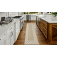 thumbnail image 1 of Washable Skid-Resistant Runner Rug, Trellis Border, Beige and White, 26" x 96", 1 of 8