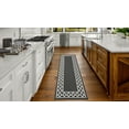 thumbnail image 1 of Washable Skid-Resistant Runner Rug, Trellis Border, Dark Grey and White, 26" x 72", 1 of 8