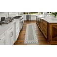 thumbnail image 1 of Washable Skid-Resistant Runner Rug, Trellis Border, Light Grey and White, 26" x 72", 1 of 8