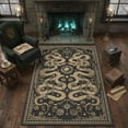 Wool Entry Rug Washable Snake Area Rug - Faux Wool Low-Pile, Soft Non-Slip Backing ...