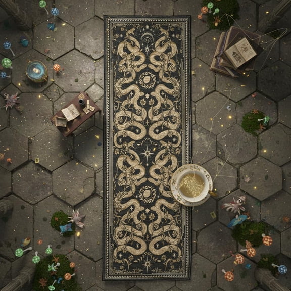 Washable Snake Design Area Rug, Low Pile Non-Slip Mark Resistant Carpet for Living Room Bedroom Hallway Office Multi-Color