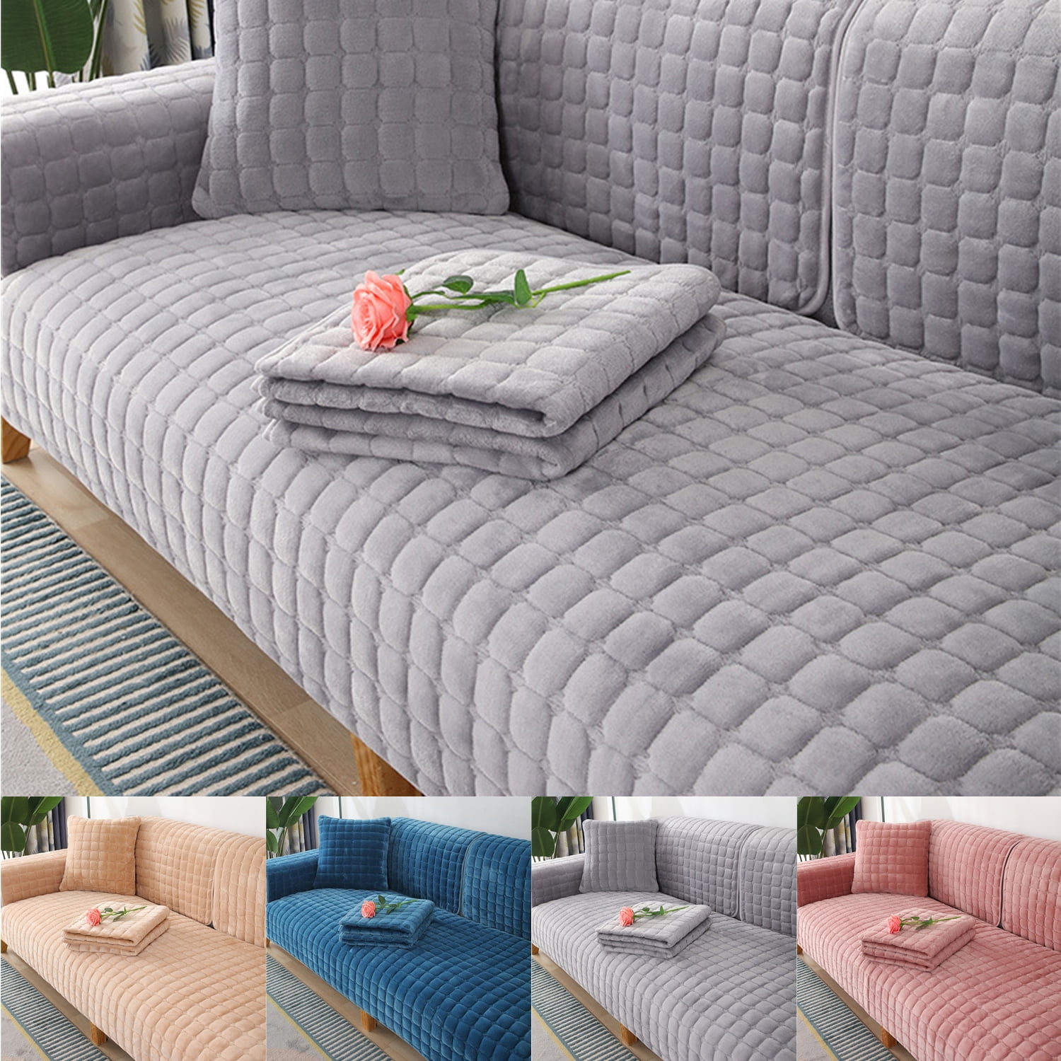 Washable Sofa Cover for Living Room Non slip Sofa Towel Couch Cushion L Shaped Couch Mat Seat Pad Modern Home Light Gray 70x150cm Walmart