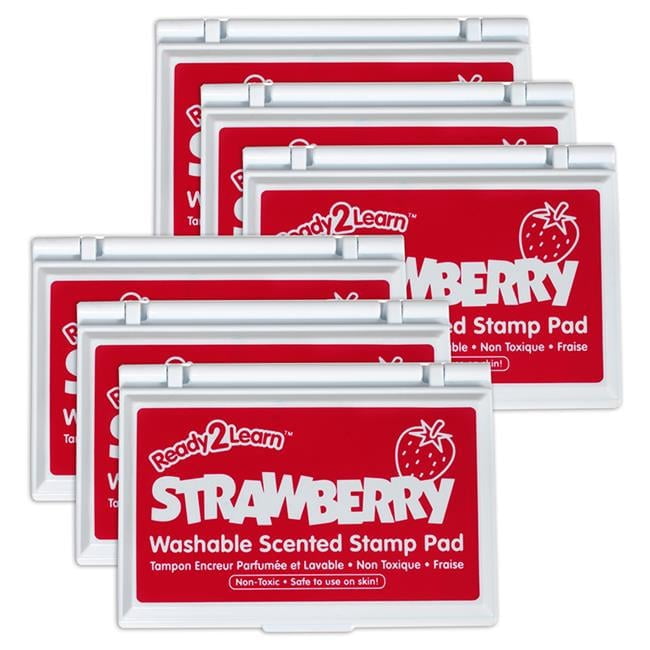 Washable Stamp Pad with Strawberry Scent - Red - Pack of 6