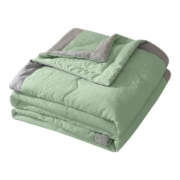 Washable Summer Quilt - Lightweight Comforter for Student Dormitory, Solid Color Lightweight Design, Soft & Breathable Washable Fabric, Ideal for Hot Weather and Easy Care Gn