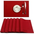 thumbnail image 1 of Washable Table Mats Anti-slip Wear Resistant to Heat, Easy to Clean, Red 10pcs, 1 of 5