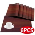thumbnail image 1 of Washable Table Place Mat for Dining Table,PVC Woven Vinyl,6 Count, 1 of 7
