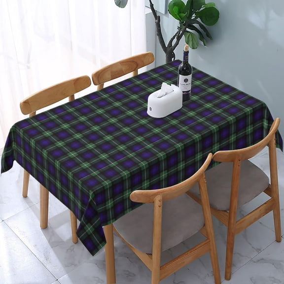 Washable Tablecloth, Lamont Clan Plaid Scottish Tartan Rectangle Table Cover, Spillproof & Wrinkle-Free, for Farmhouse, Kitchen, Dining Room, Picnic Parties, 60 X 84 Inches