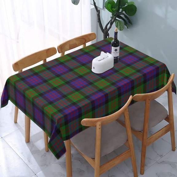 Washable Tablecloth, Macdonald Scottish Clan Tartan Plaid Pattern Rectangle Table Cover, Spillproof & Wrinkle-Free, for Farmhouse, Kitchen, Dining Room, Picnic Parties, 60 X 84 Inches