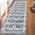 thumbnail image 1 of Washable Throw Rugs, Runner Rug for Hallway, Vintage Distressed Boho Rug for Living Room, Non Slip Moroccan Area Rug for Bedroom, Oriental Tribal Office Rug Neutral Nursery Rug, 1 of 7