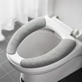 thumbnail image 1 of Washable Toilet Seat Cushion Cover, Soft Adhesive Fabric Toilet Seat Pad for Comfort and Hygiene, Removable Bathroom Accessory for Standard Toilet Seats(Gray), 1 of 3