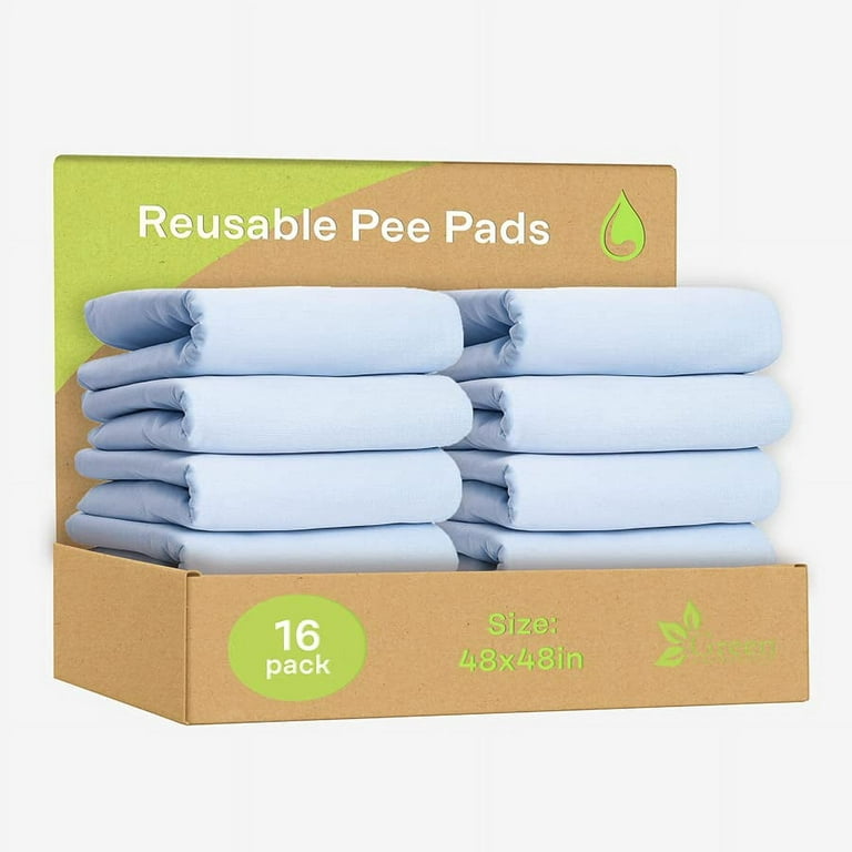 Washable Underpads for use as Incontinence Bed Pads, Reusable pet Pads,  Great for Dogs, Cats, Bunny & Seniors (16 Pack - 48x48)