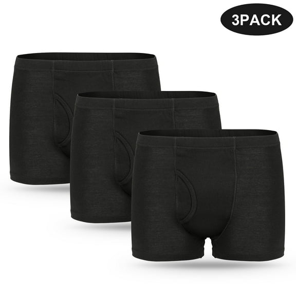 Washable Urinary Incontinence Cotton Boxer Underwear for Men with Front Built In Absorbent Area