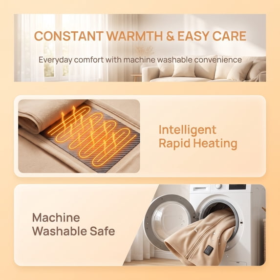 Washable Usb Powered Heating Blanket Warm Body Heating Throw And Shawl ...