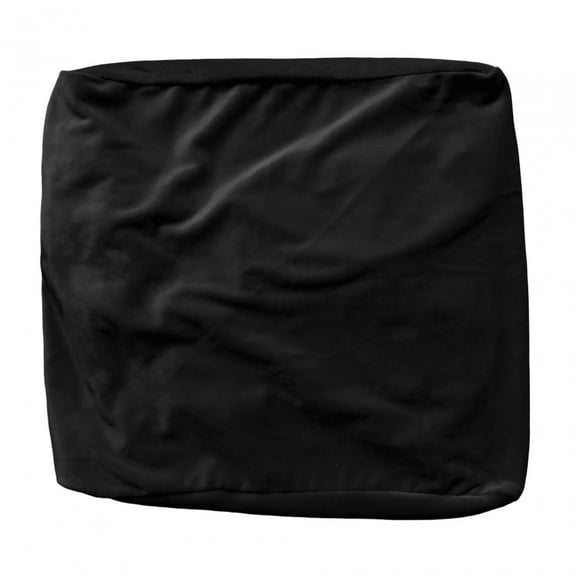 Washable Velvet Square Ottoman Cover with Elastic Bottom,Stool Furniture Protector for Living Room ,Removable Dustproof Square Chair Cover Black