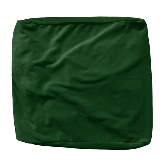 Washable Velvet Square Ottoman Cover with Elastic Bottom,Stool Furniture Protector for Living Room ,Removable Dustproof Square Chair Cover Dark Green