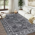 thumbnail image 1 of Washable Vintage Christmas Area Rug, 8' x 10' Soft Non Slip, Non Shedding, Stain Resistant Carpet Rug for Living Room, Bedroom, Dining Room, Nursery, Gray, 1 of 8