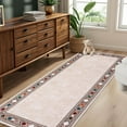 thumbnail image 1 of Washable Vintage Christmas Runner Rug, 2' x 6' Soft Non Slip, Non Shedding, Stain Resistant Carpet Rug for Kitchen, EntrywayBeige, 1 of 8