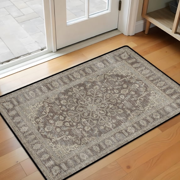 Bedside Rug 31x20 Inch Washable Soft Small Throw Rugs for Bedroom, Low Profile Non Slip Area Rug Indoor Floor Mat for Home Office Desk Vanity Pet Car Seat
