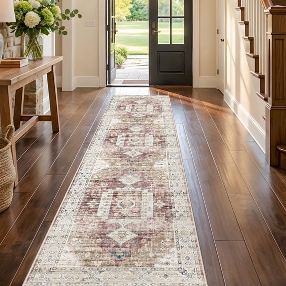 Washable Vintage Runner Rug(2'6"x10')