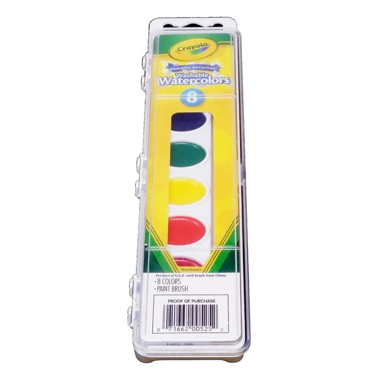 Washable Watercolor Paint, 8 Assorted Colors, Palette Tray Washable Watercolor Paint, 8 Assorted Colors, Palette Tray