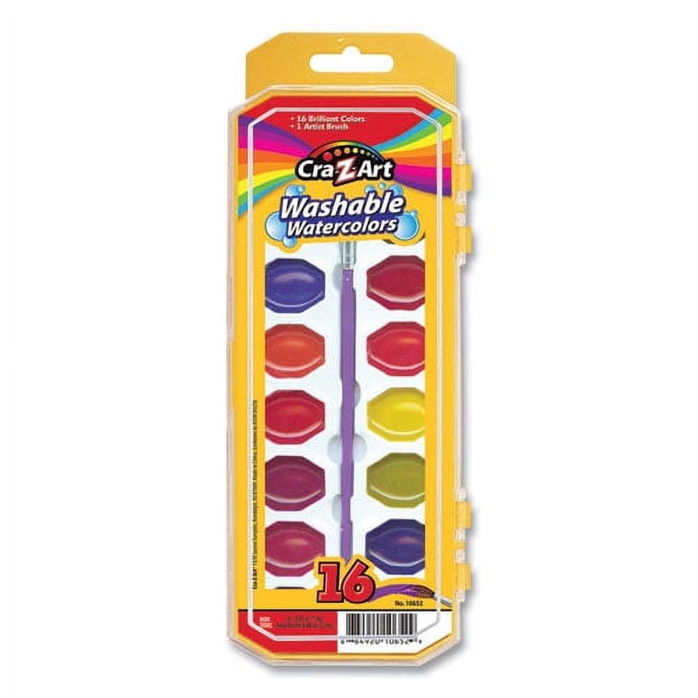 Washable Watercolors, 16 Assorted Colors, Palette Tray | Bundle of 5 Sets