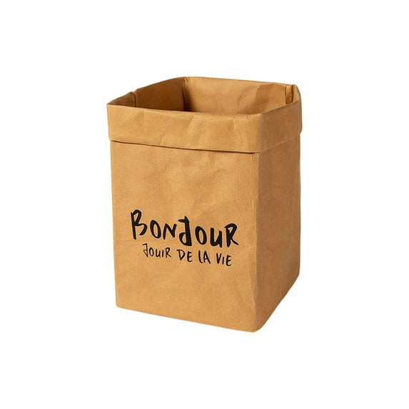 Washable Waterproof Kraft Paper Storage Bag - Thickened Reusable Container for Kitchen/Refrigerator (10x10x14.5cm)
