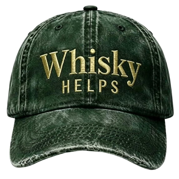 Washable Whiskey Embroidered Adjustable Baseball Cap Adult Outdoor Camping Hat