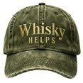 thumbnail image 1 of Washable Whiskey Embroidered Adjustable Baseball Cap Adult Outdoor Camping Hat, 1 of 4