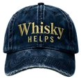 thumbnail image 1 of Washable Whiskey Embroidered Adjustable Baseball Cap Adult Outdoor Camping Hat, 1 of 4