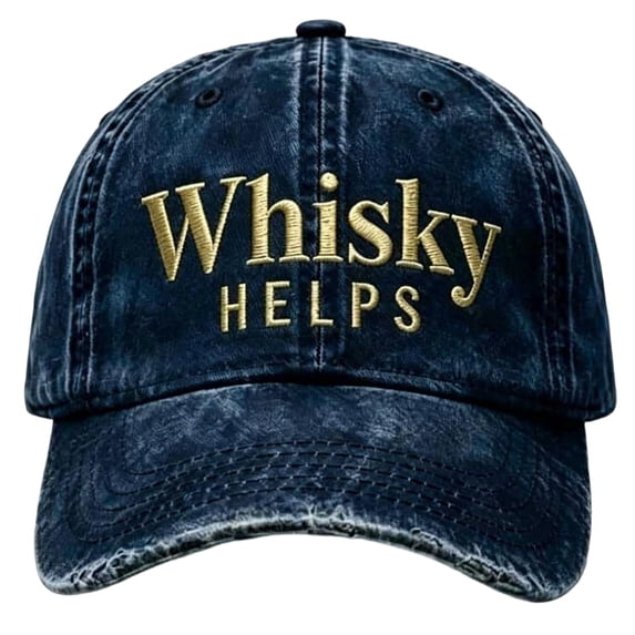 Washable Whiskey Embroidered Adjustable Baseball Cap Adult Outdoor Camping Hat