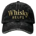 thumbnail image 1 of Washable Whiskey Embroidered Adjustable Baseball Cap Adult Outdoor Camping Hat, 1 of 4