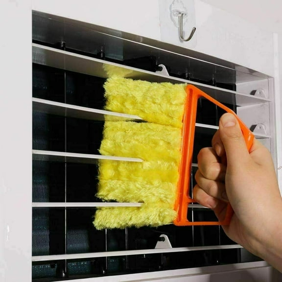 Washable Window Blind Cleaner Duster Tool Handheld Mini Blinds Cleaner, Blind Cleaner Brush, Blinds Dust Shutters, with 7 Removable Microfiber Sleeves, Window Air Conditioner Duster