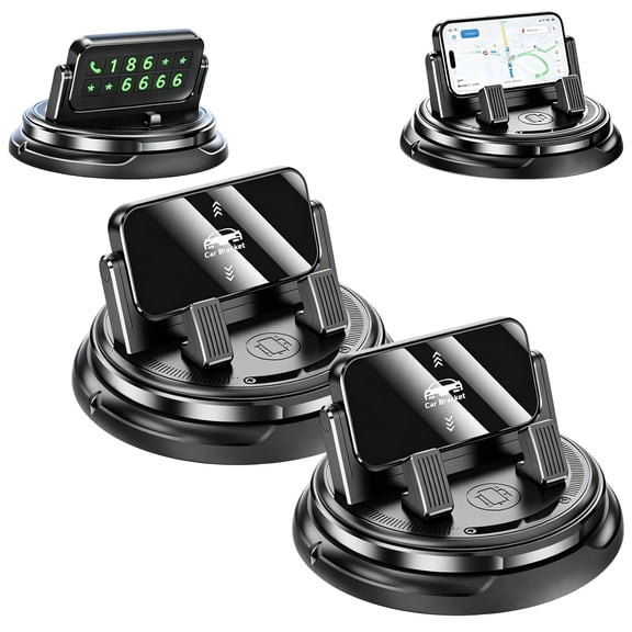 Washable Wonder Phone Mount, 360° Rotation & Adjustable Arm, Auto-Lock Clip, Nano Gel Dash & Vent Car Mount for Smartphones