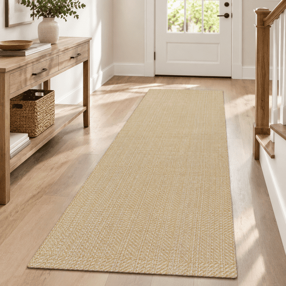 Washable Woven Hallway Runner Rug 2x8 Beigeton Runners For Entryway Non ...