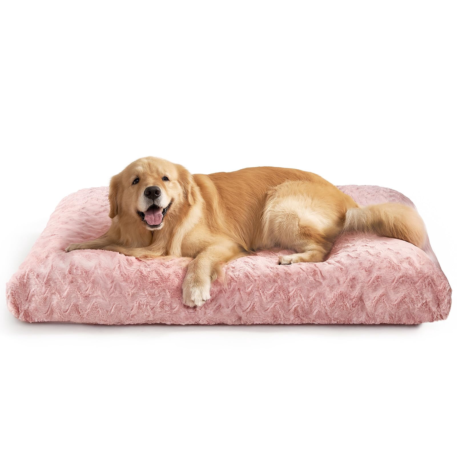 Washable Xl Dog Bed For Crate 41x27 Inch  Reversible Kennel Pad Extra Large Dogs Weight Up To 75 Lbs Plush And Comfy Pet Sleeping Mat Pink