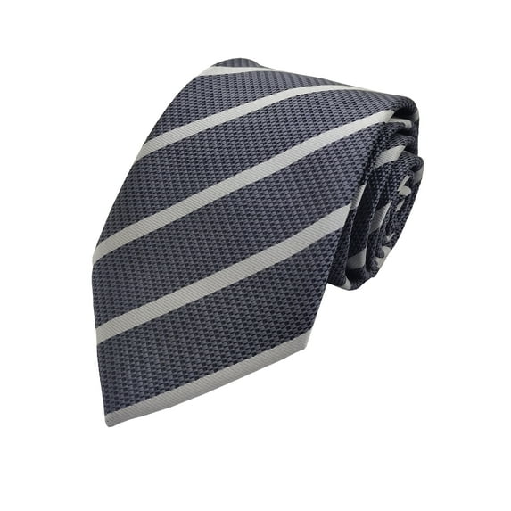 Washable neck tie (Grey/Silver Stripe)