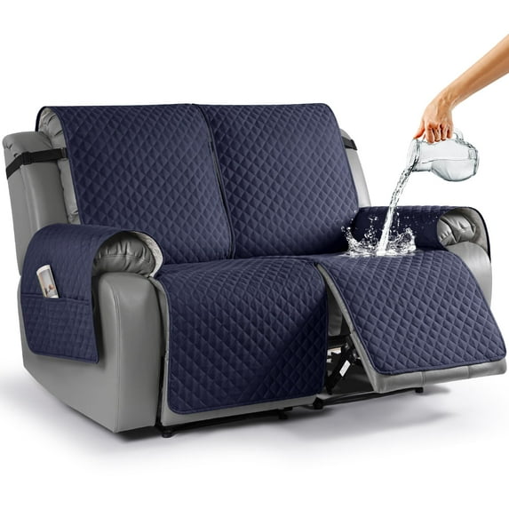 Washable, non-slip recliner chair cover with elastic band for a secure fit. Protects your furniture from pets. Available in a variety of colors