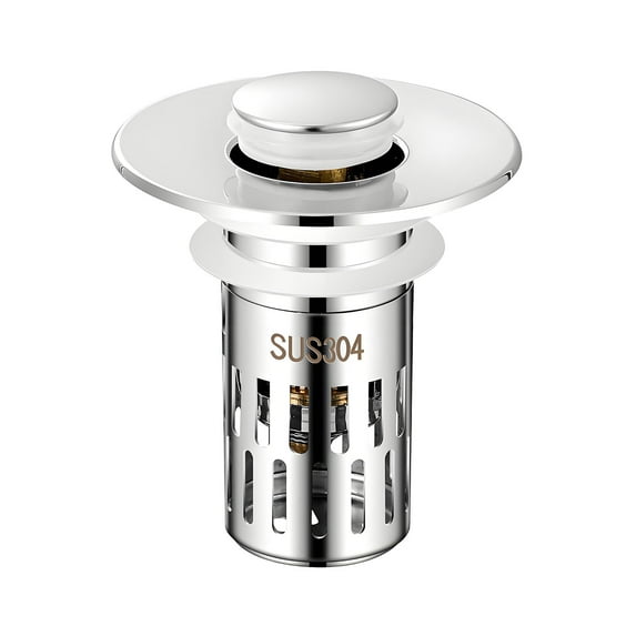 Washbasin Leakage Plug | Bounce Core Sink Stopper | Insect & Odor Proof Filter Screen | Prevents Blockages | Easy Installation | Fits Sinks | Durable Copper Core (1-Pack)