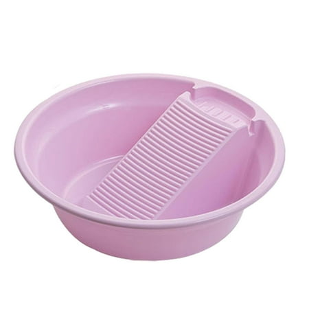 Washboard Basin Integrated Multipurpose Non Slip Basin for Laundry Hand Wash Board for Clothes Bathroom Outdoor Socks Blouses Violet