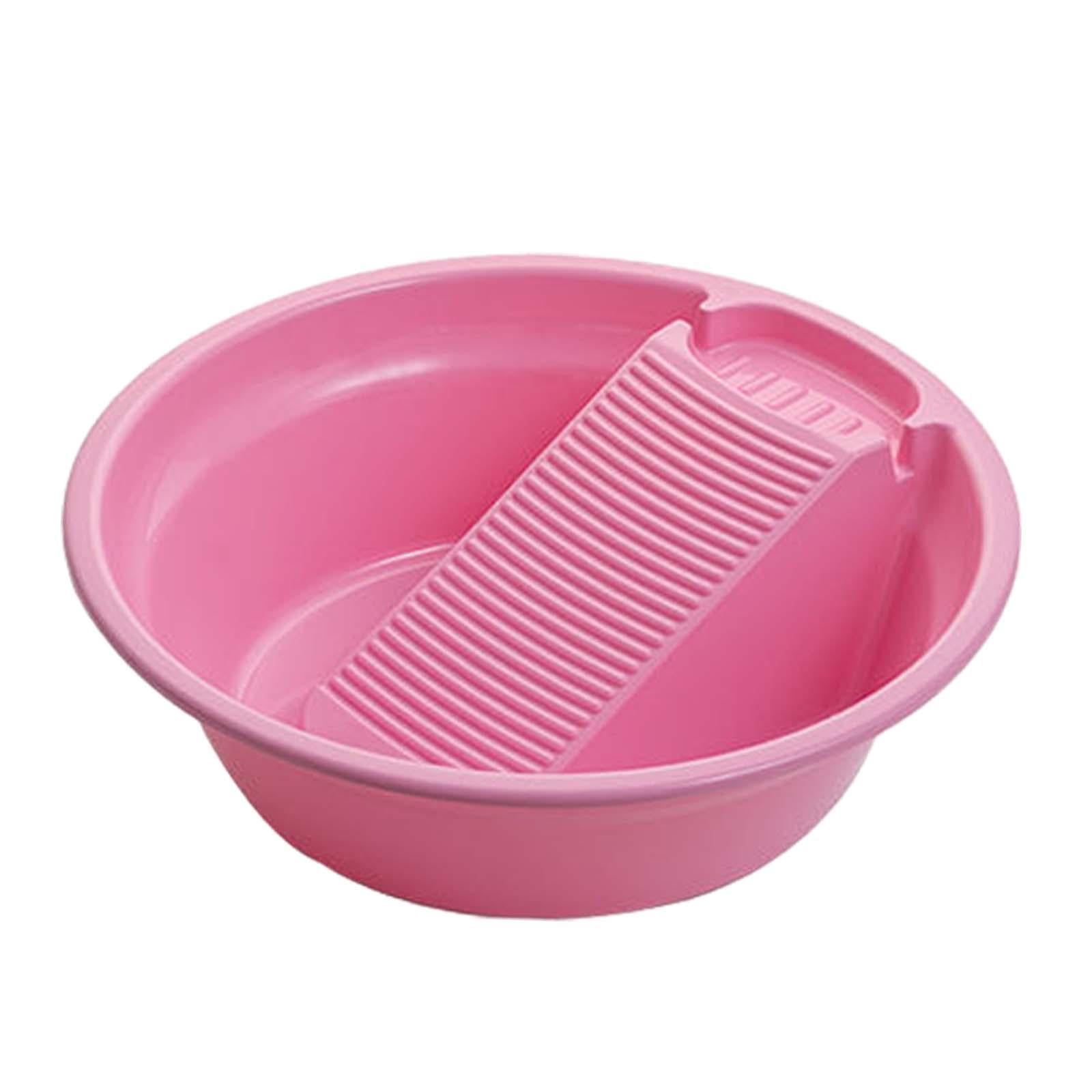 Washboard Basin for Hand Washing Clothes Laundry Tub for Blouses Shirt  Pants Pink 