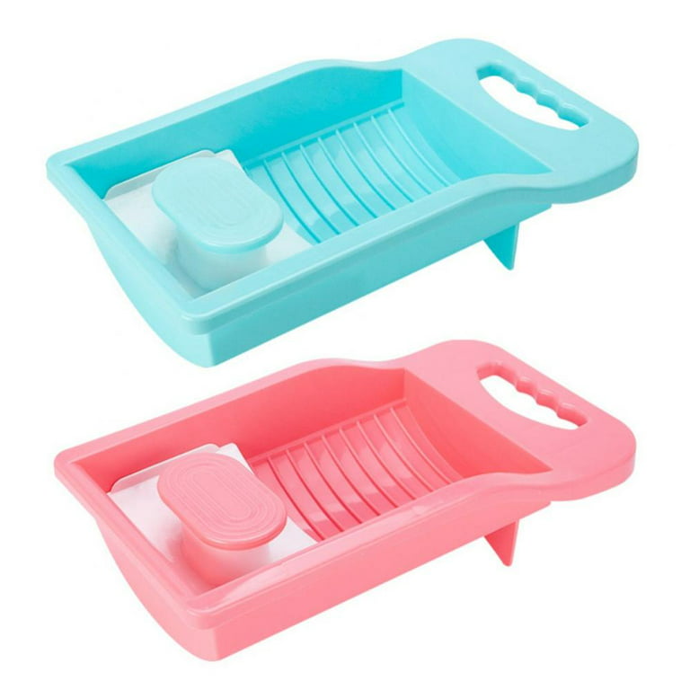 Washboard for Laundry, Mini Hand wash Washboard, Use for Hand Washing  Clothes and Small Items Plastic Non-Slip Washboard Convenient  Washboard(Pink)