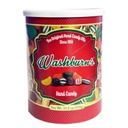 Washburn Candy Old Fashioned Hard Candy Canister 15.5 oz Holiday Gift and Treat