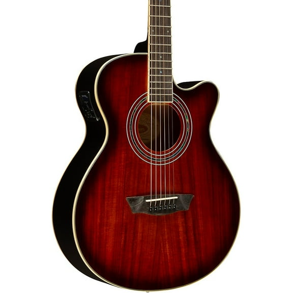 Washburn Festival Series Cutaway Mini Jumbo Acoustic Electric Guitar, Koa Burst, 6 Strings