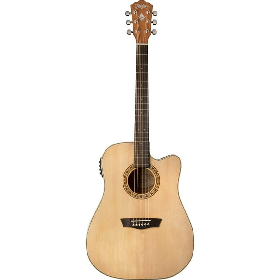 Washburn Harvest Dreadnought Cutaway Acoustic Guitar - Natural Gloss - D7SCE