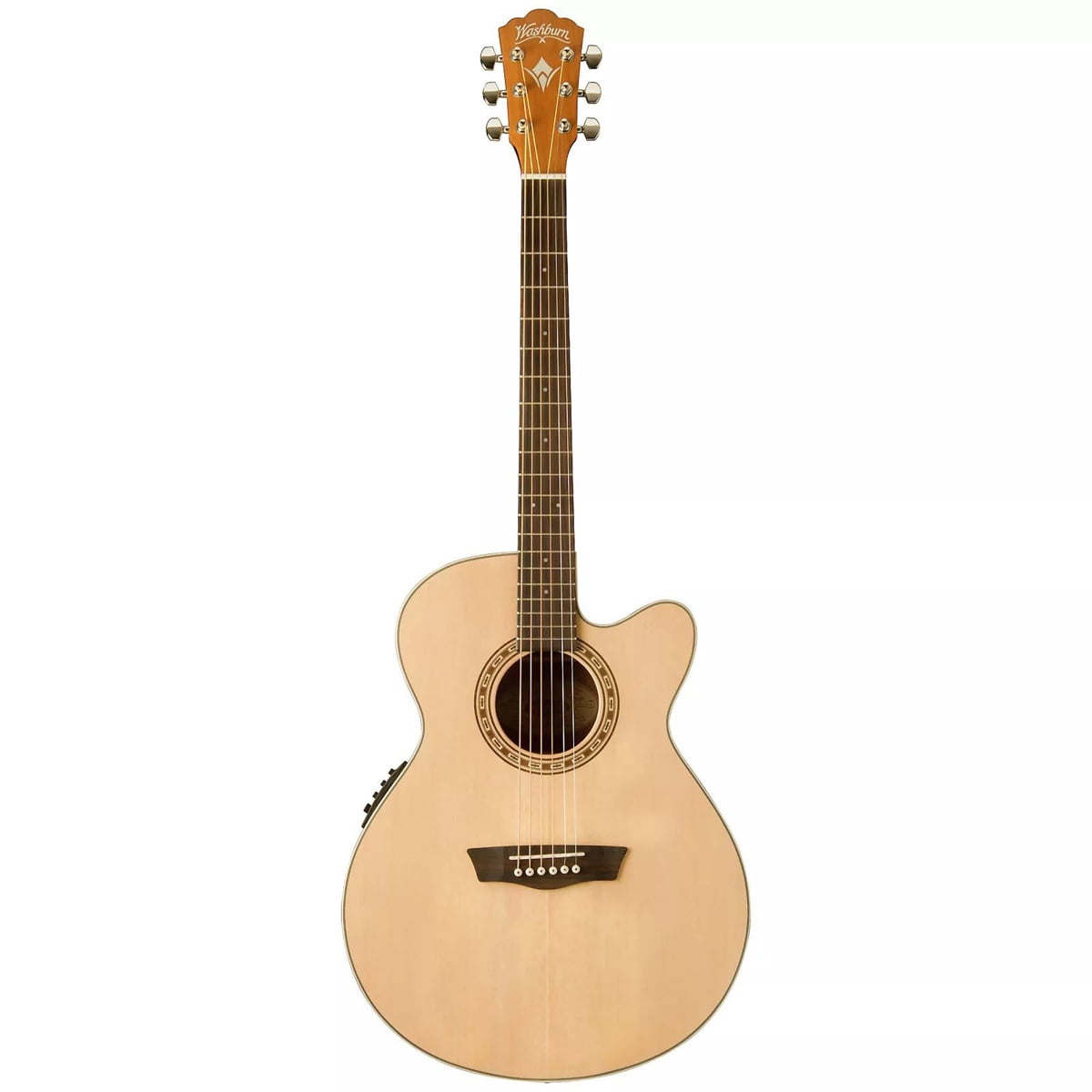 Washburn Harvest Series G7SCE Grand Auditorium Acoustic Electric Guitar, Natural