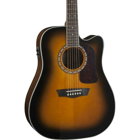 Washburn Heritage Series HD10SCE Acoustic-Electric Cutaway Dreadnought Guitar Gloss Tobacco Sunburst
