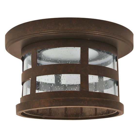 Washburn LED Outdoor/Indoor Ceiling Light with Clear Seedy Glass, 20W Integrated LED, 3000K Warm Light Design House, WM258721