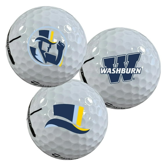 Washburn University Ichabods Logo Edition Officially Licensed NCAA Taylormade Distance+ Golf Balls 12-Pack (Dozen)