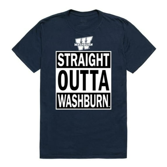 Washburn University Men Straight Outta T-Shirt, Navy - 2XL