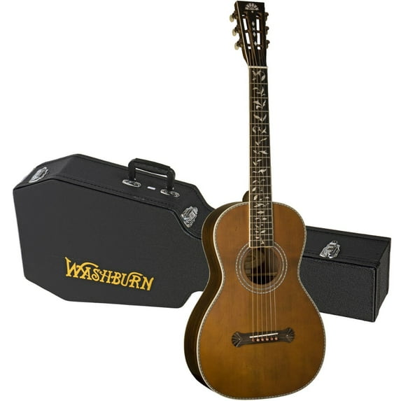 Washburn R320SWRK Revival Series Parlor Size Acoustic Guitar w/Case -NOS B Stock